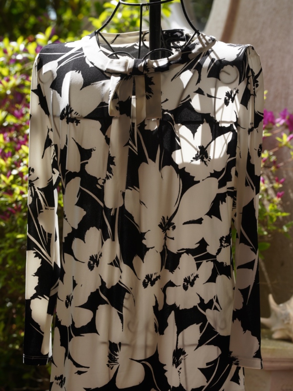 Karl Lagerfeld Paris Vianne Pleated Bow Knit Top - Picture 2 of 3